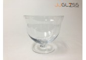 (AMORN) Bowl With Stem 18/16 - Transparent Handmade Colour Bowl 1.7 L. (1,700 ml.)