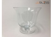 (AMORN) Bowl With Stem 23/21 - Transparent Handmade Colour Bowl 3.5 L. (3,500 ml.)    