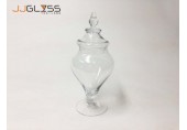 (AMORN) Jar C11/32cm. - Handmade Colour Dozen Transparent Glass Cover, Height 31 cm.