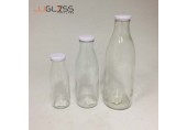(AMORN) MILK BOTTLE - Transparent Handmade Glass Bottles