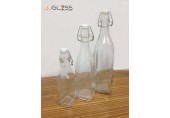 (AMORN) SQUARE BOTTLE - Transparent Handmade Colour Square High-tasted Snap Lock Cover 