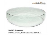 Bowl 671 Transparent - Transparent Handmade Colour Bowl 4.3 L. (4,250 ml.)