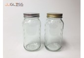 Mason 750ml.  - Transparent Glass Bottles, Cover Gold, Cover Silver, 750 ml.