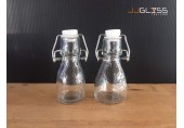 (AMORN) ROUND BOTTLE-0150 - Transparent Handmade Glass Bottles Snap Lock Cover 