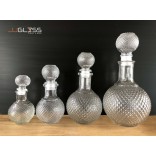 ROUND WHISKY BOTTLE - Transparent Glass Bottles