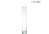 CYLINDER VASE 10/35 - Transparent Handmade Colour, Tall  Cylinder Vase, 35 cm.