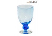 แก้วขาโกเบท 12 ซม. ลายเย็น ฟ้า - แก้วขา แฮนด์เมด สีฟ้า 7 ออนซ์ (200 มล.)