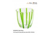 Glass 049/10 V.Line Green - Handmade Colour Glass With Vertical Green 12 oz. (350 ml.)