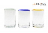 Glass 462/10.5 Colour Rim - 10 oz. Handmade Colour Glass, Colour Rim (275 ml.)