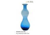แจกันน้ำเต้า 23 ซม. ฟ้า - แจกันแก้ว แฮนด์เมด ทรงน้ำเต้า สีฟ้า
